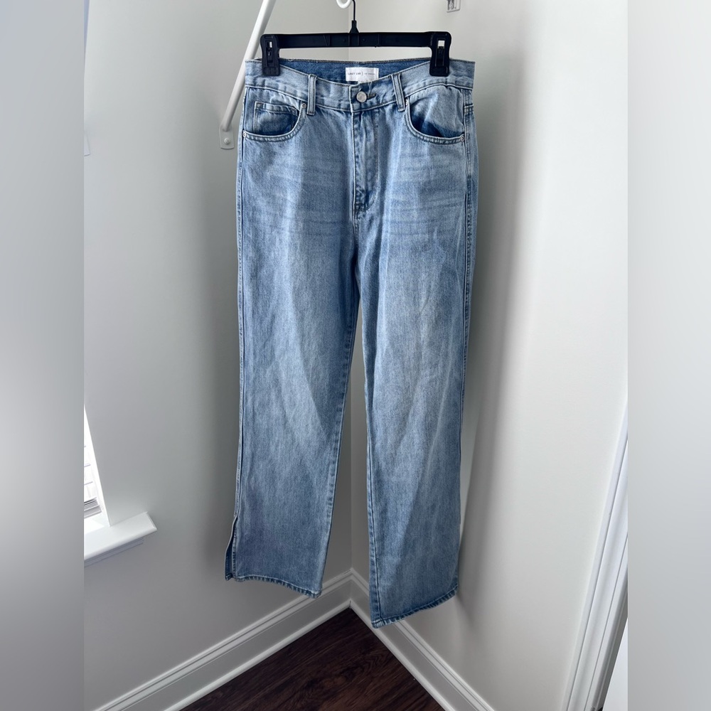 Light Blue Wide Leg Denim Jeans
